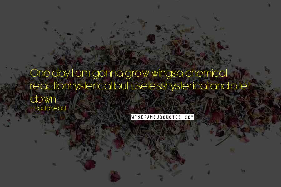 Radiohead Quotes: One day I am gonna grow wingsa chemical reactionhysterical but uselesshysterical and a let down