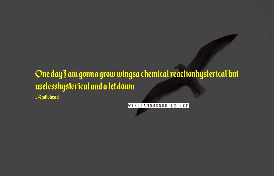 Radiohead Quotes: One day I am gonna grow wingsa chemical reactionhysterical but uselesshysterical and a let down