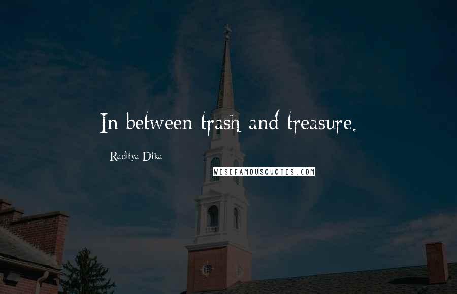 Raditya Dika Quotes: In between trash and treasure.