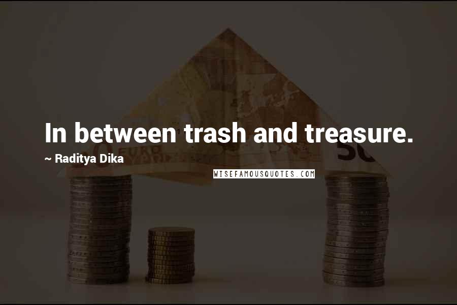 Raditya Dika Quotes: In between trash and treasure.