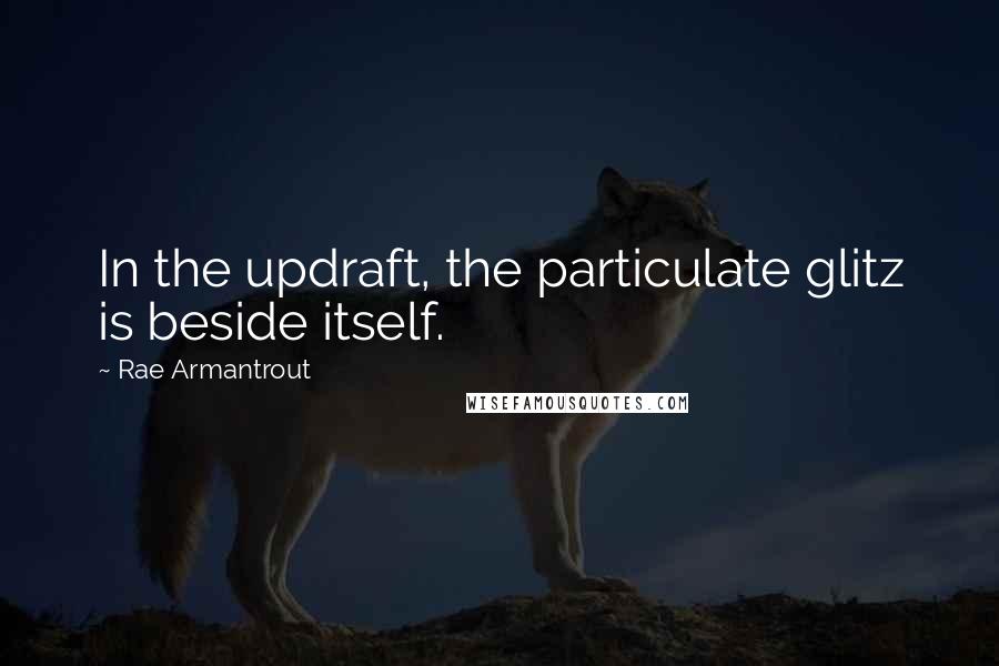 Rae Armantrout Quotes: In the updraft, the particulate glitz is beside itself.