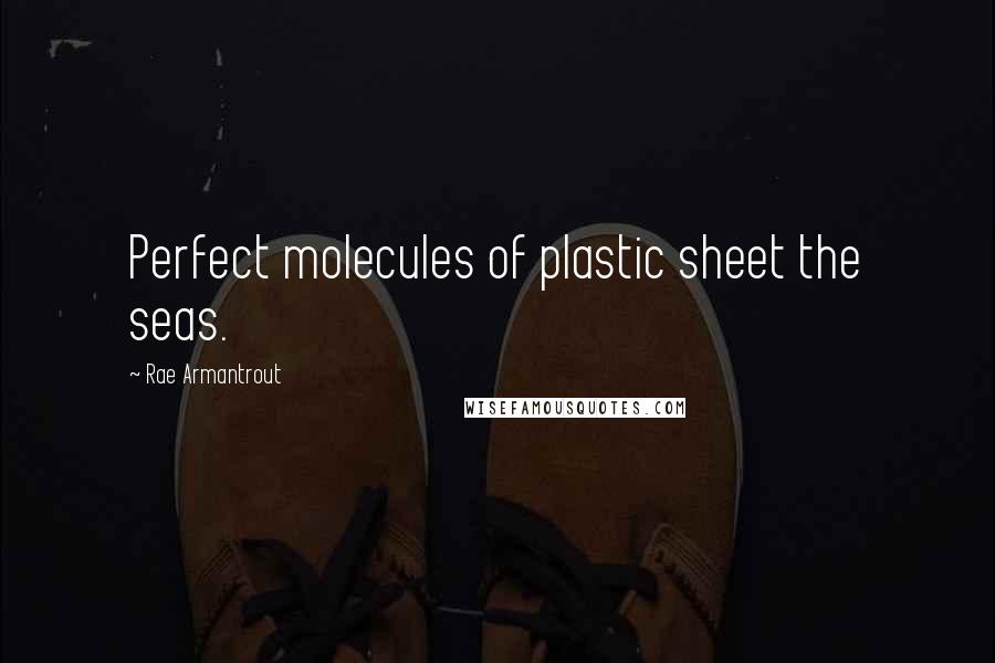 Rae Armantrout Quotes: Perfect molecules of plastic sheet the seas.