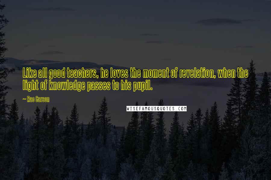 Rae Carson Quotes: Like all good teachers, he loves the moment of revelation, when the light of knowledge passes to his pupil.