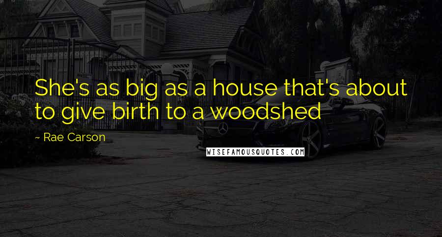 Rae Carson Quotes: She's as big as a house that's about to give birth to a woodshed