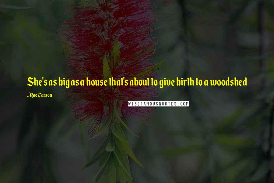 Rae Carson Quotes: She's as big as a house that's about to give birth to a woodshed