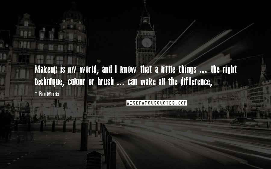 Rae Morris Quotes: Makeup is my world, and I know that a little things ... the right technique, colour or brush ... can make all the difference,