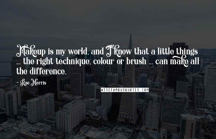 Rae Morris Quotes: Makeup is my world, and I know that a little things ... the right technique, colour or brush ... can make all the difference,