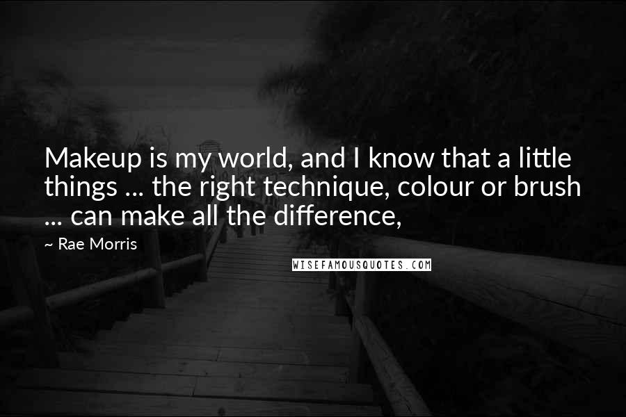 Rae Morris Quotes: Makeup is my world, and I know that a little things ... the right technique, colour or brush ... can make all the difference,