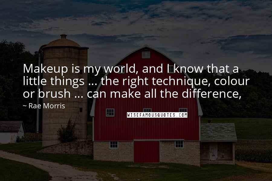 Rae Morris Quotes: Makeup is my world, and I know that a little things ... the right technique, colour or brush ... can make all the difference,