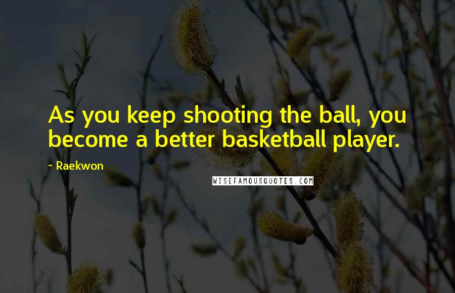 Raekwon Quotes: As you keep shooting the ball, you become a better basketball player.