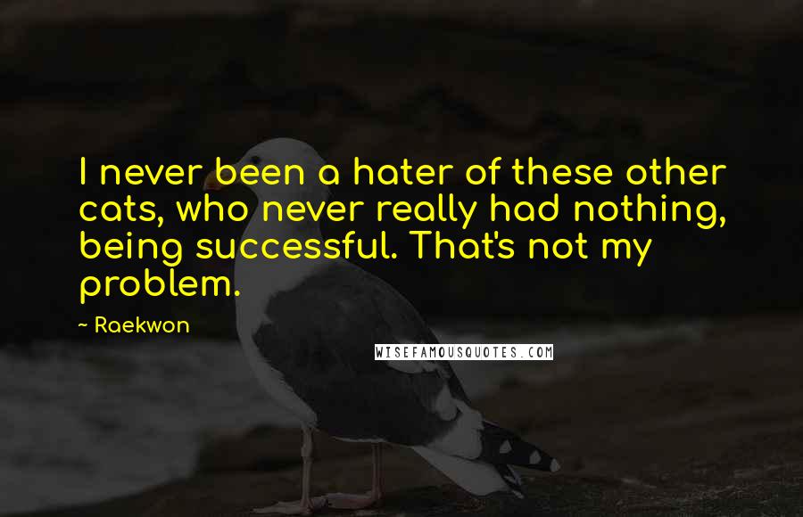 Raekwon Quotes: I never been a hater of these other cats, who never really had nothing, being successful. That's not my problem.