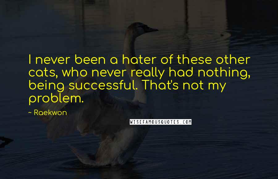 Raekwon Quotes: I never been a hater of these other cats, who never really had nothing, being successful. That's not my problem.