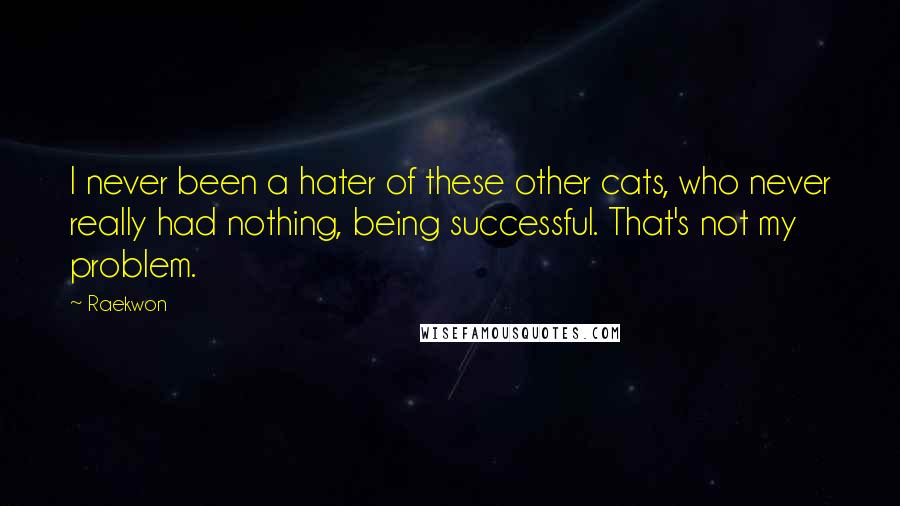 Raekwon Quotes: I never been a hater of these other cats, who never really had nothing, being successful. That's not my problem.