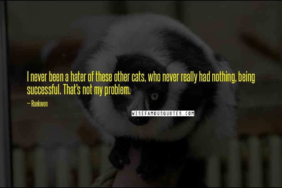 Raekwon Quotes: I never been a hater of these other cats, who never really had nothing, being successful. That's not my problem.
