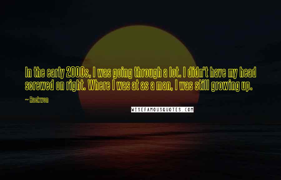 Raekwon Quotes: In the early 2000s, I was going through a lot. I didn't have my head screwed on right. Where I was at as a man, I was still growing up.