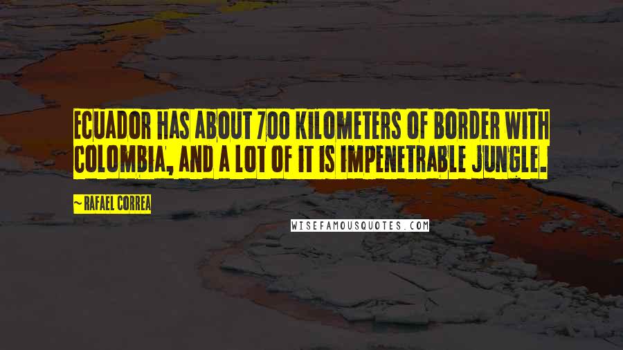 Rafael Correa Quotes: Ecuador has about 700 kilometers of border with Colombia, and a lot of it is impenetrable jungle.