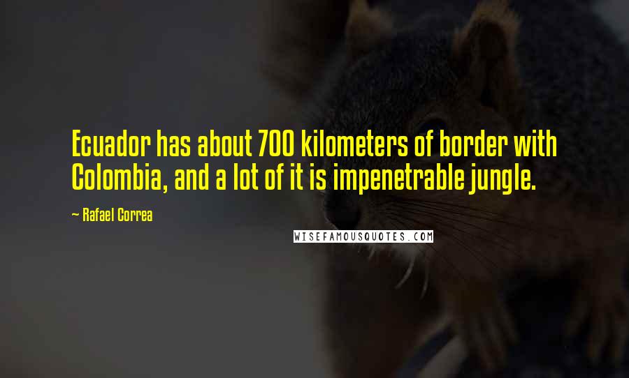 Rafael Correa Quotes: Ecuador has about 700 kilometers of border with Colombia, and a lot of it is impenetrable jungle.