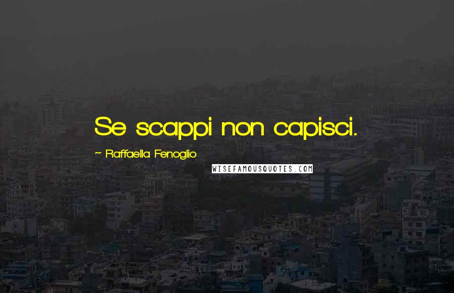 Raffaella Fenoglio Quotes: Se scappi non capisci.