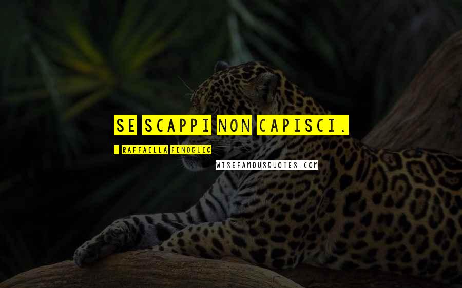 Raffaella Fenoglio Quotes: Se scappi non capisci.