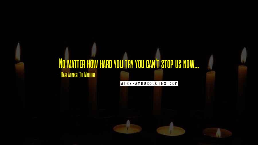 Rage Against The Machine Quotes: No matter how hard you try you can't stop us now...