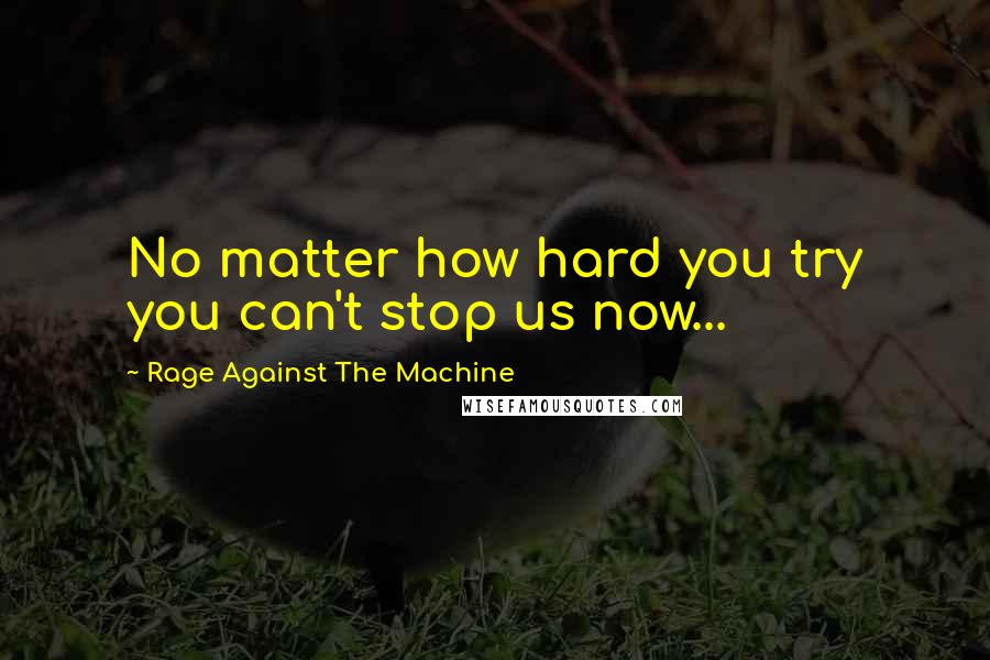 Rage Against The Machine Quotes: No matter how hard you try you can't stop us now...