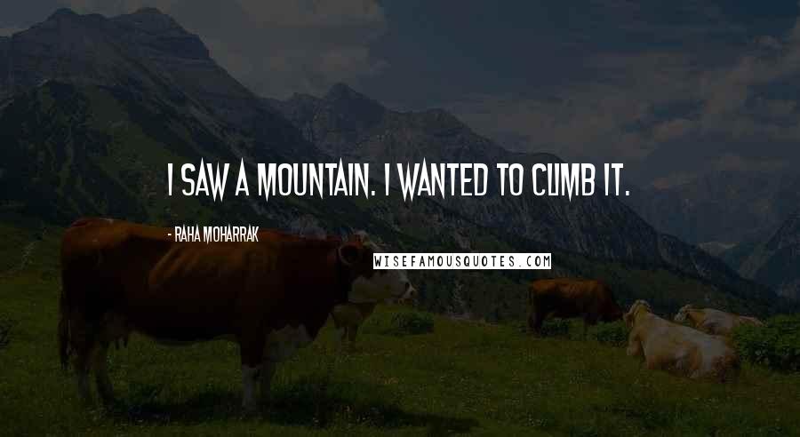 Raha Moharrak Quotes: I saw a mountain. I wanted to climb it.