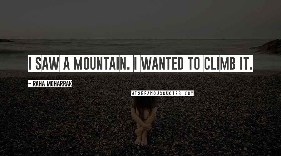 Raha Moharrak Quotes: I saw a mountain. I wanted to climb it.