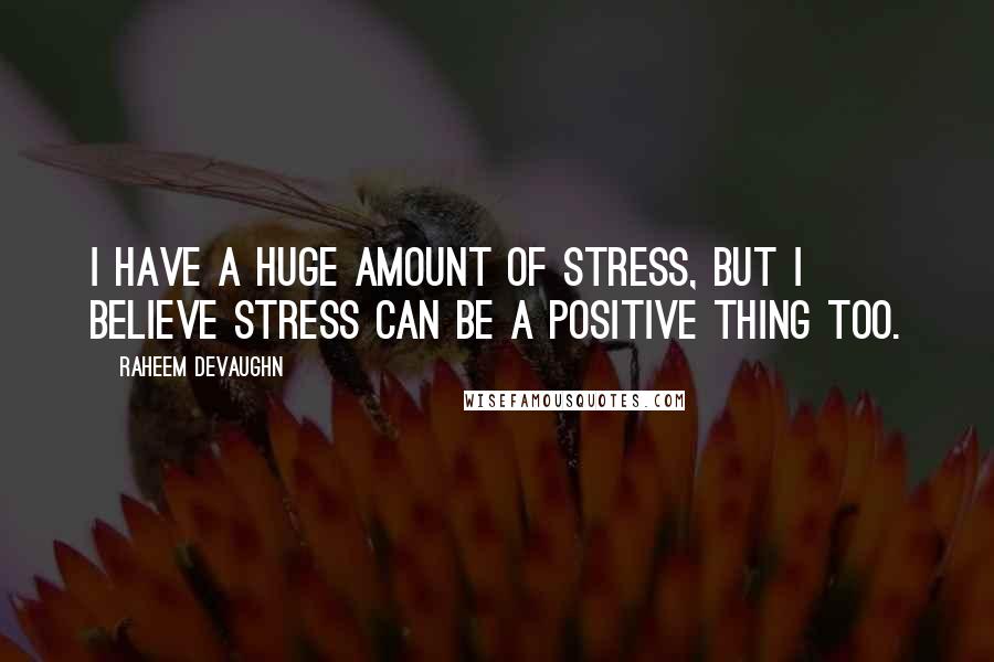 Raheem Devaughn Quotes: I have a huge amount of stress, but I believe stress can be a positive thing too.