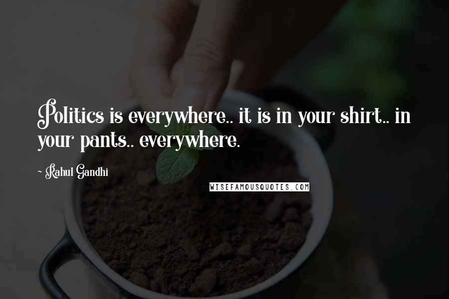Rahul Gandhi Quotes: Politics is everywhere.. it is in your shirt.. in your pants.. everywhere.