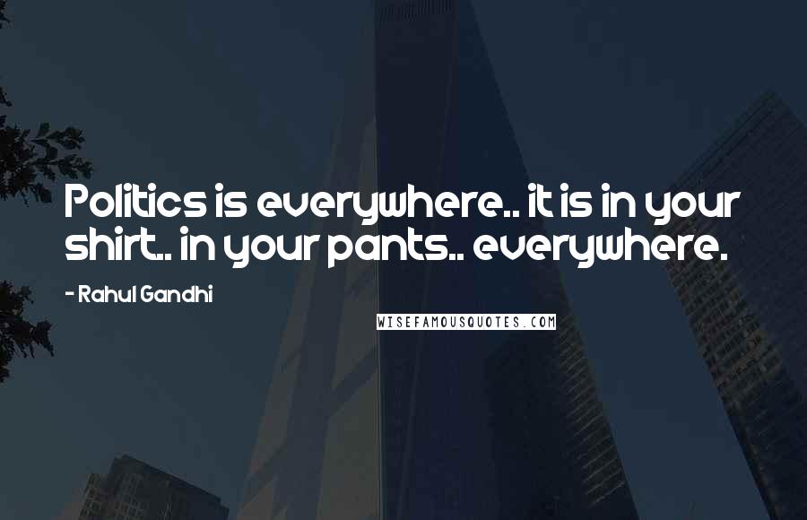 Rahul Gandhi Quotes: Politics is everywhere.. it is in your shirt.. in your pants.. everywhere.