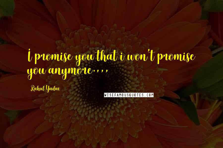 Rahul Yadav Quotes: I promise you that i won't promise you anymore.,,,