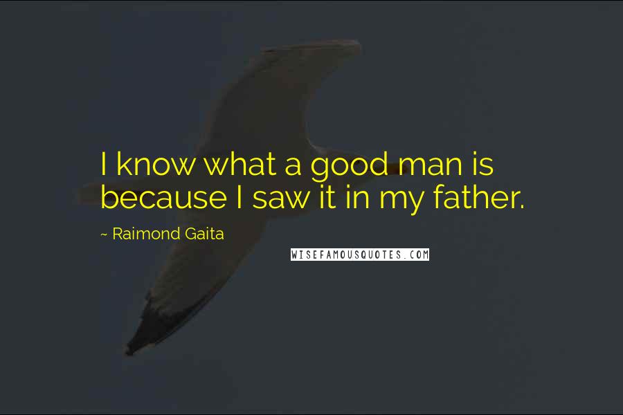 Raimond Gaita Quotes: I know what a good man is because I saw it in my father.