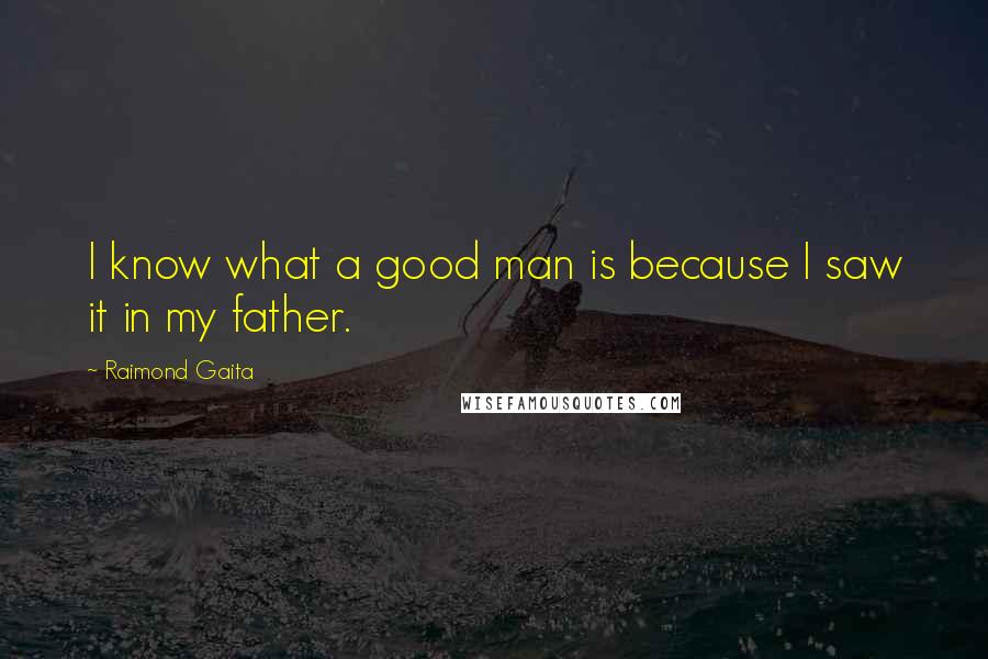 Raimond Gaita Quotes: I know what a good man is because I saw it in my father.