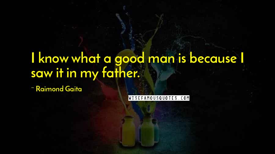 Raimond Gaita Quotes: I know what a good man is because I saw it in my father.