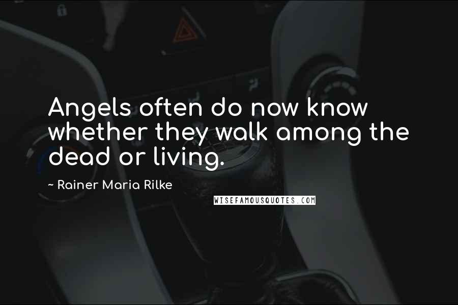 Rainer Maria Rilke Quotes: Angels often do now know whether they walk among the dead or living.