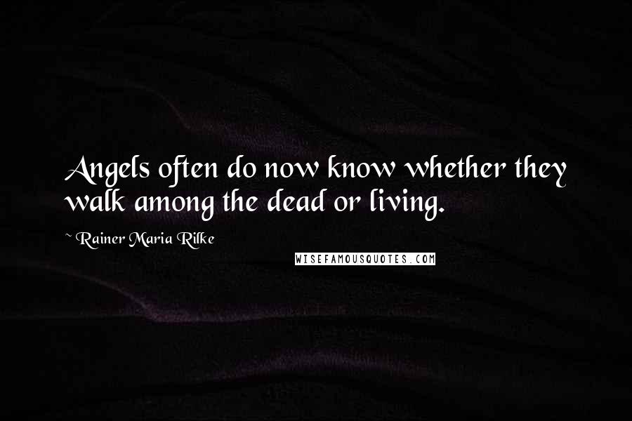 Rainer Maria Rilke Quotes: Angels often do now know whether they walk among the dead or living.