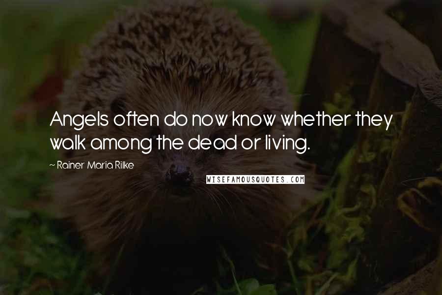 Rainer Maria Rilke Quotes: Angels often do now know whether they walk among the dead or living.