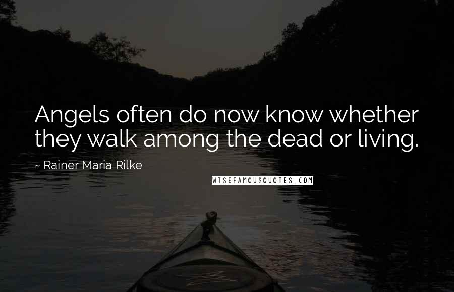 Rainer Maria Rilke Quotes: Angels often do now know whether they walk among the dead or living.