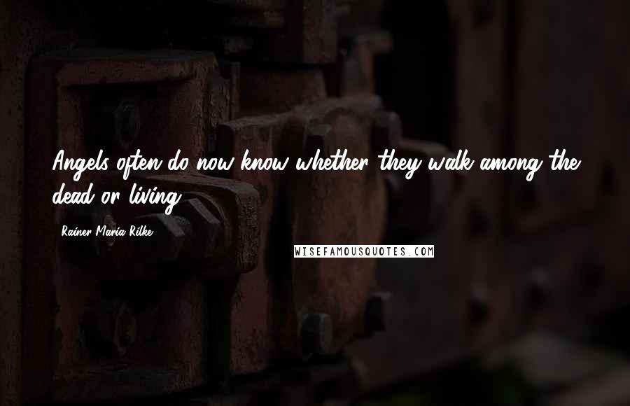 Rainer Maria Rilke Quotes: Angels often do now know whether they walk among the dead or living.