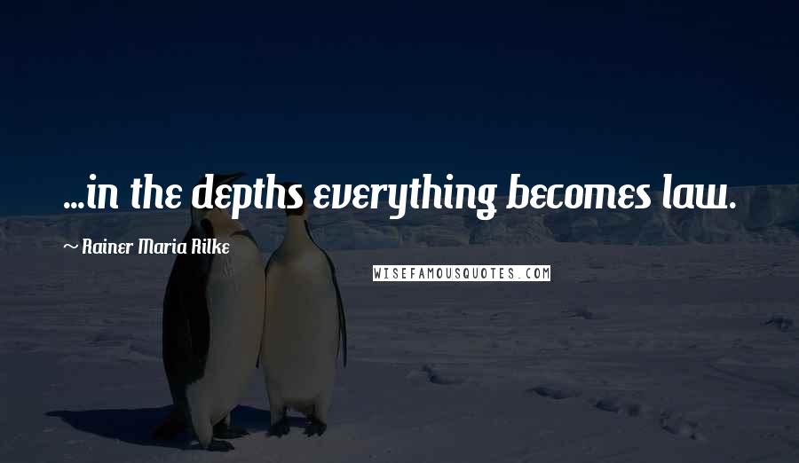 Rainer Maria Rilke Quotes: ...in the depths everything becomes law.