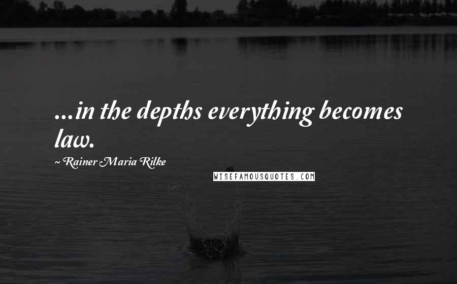 Rainer Maria Rilke Quotes: ...in the depths everything becomes law.