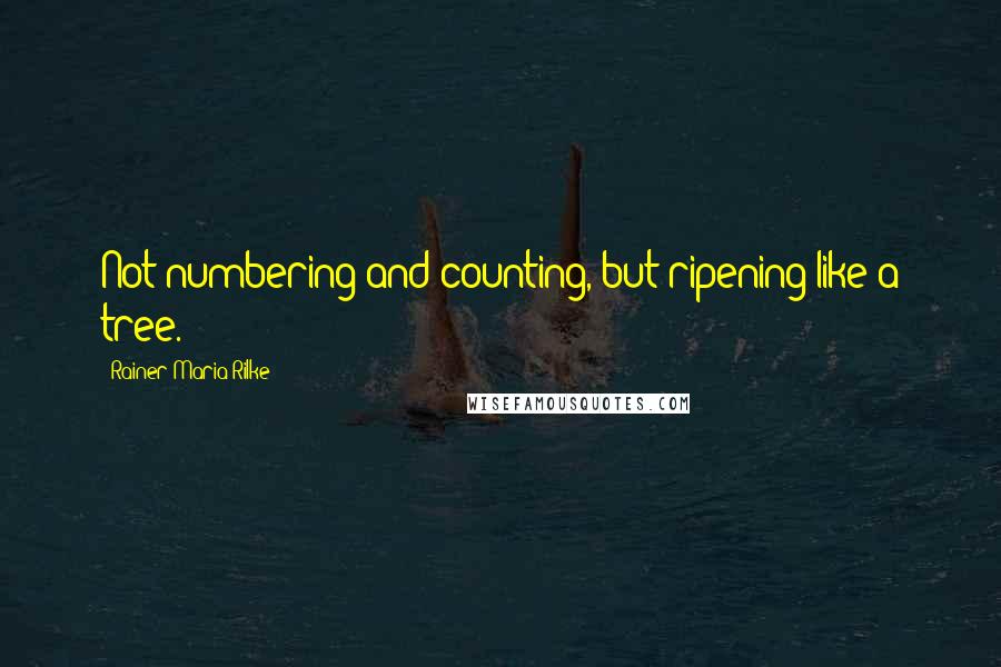 Rainer Maria Rilke Quotes: Not numbering and counting, but ripening like a tree.