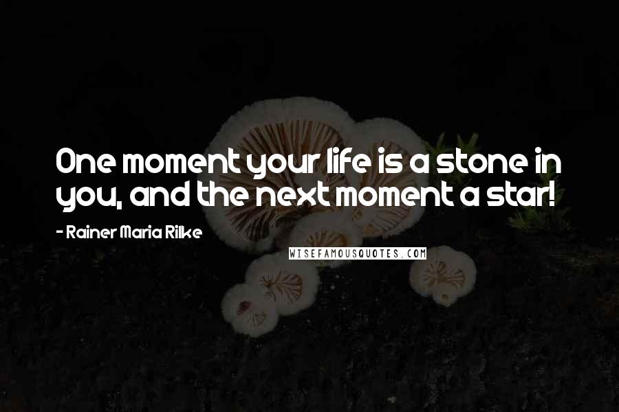 Rainer Maria Rilke Quotes: One moment your life is a stone in you, and the next moment a star!