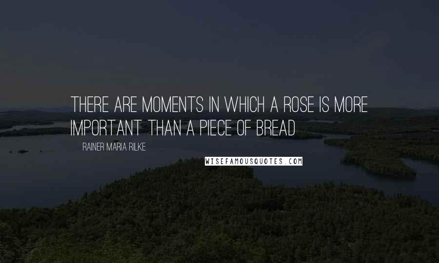 Rainer Maria Rilke Quotes: There are moments in which a rose is more important than a piece of bread