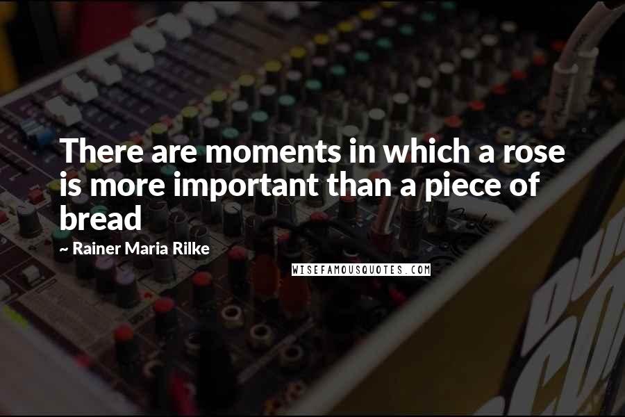 Rainer Maria Rilke Quotes: There are moments in which a rose is more important than a piece of bread