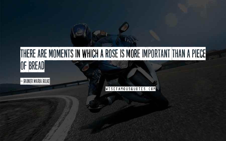 Rainer Maria Rilke Quotes: There are moments in which a rose is more important than a piece of bread