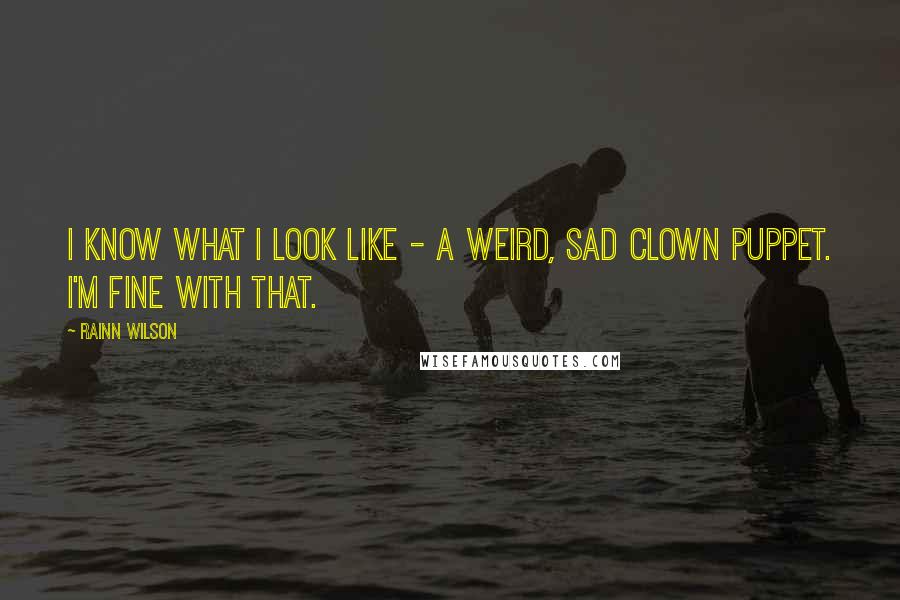 Rainn Wilson Quotes: I know what I look like - a weird, sad clown puppet. I'm fine with that.