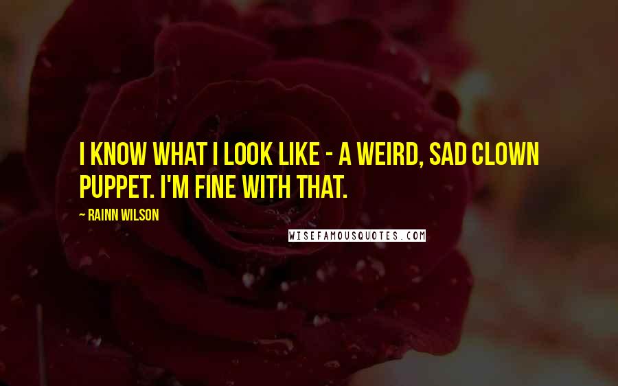 Rainn Wilson Quotes: I know what I look like - a weird, sad clown puppet. I'm fine with that.