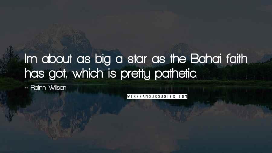 Rainn Wilson Quotes: I'm about as big a star as the Baha'i faith has got, which is pretty pathetic.