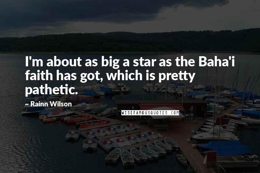 Rainn Wilson Quotes: I'm about as big a star as the Baha'i faith has got, which is pretty pathetic.